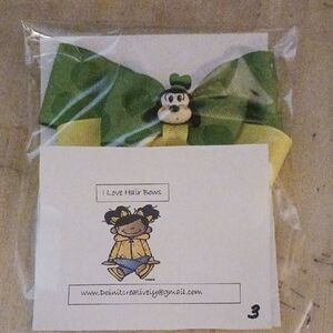 Green and Yellow Kids Hair Bow